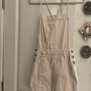 Free People white cotton mini overall dress